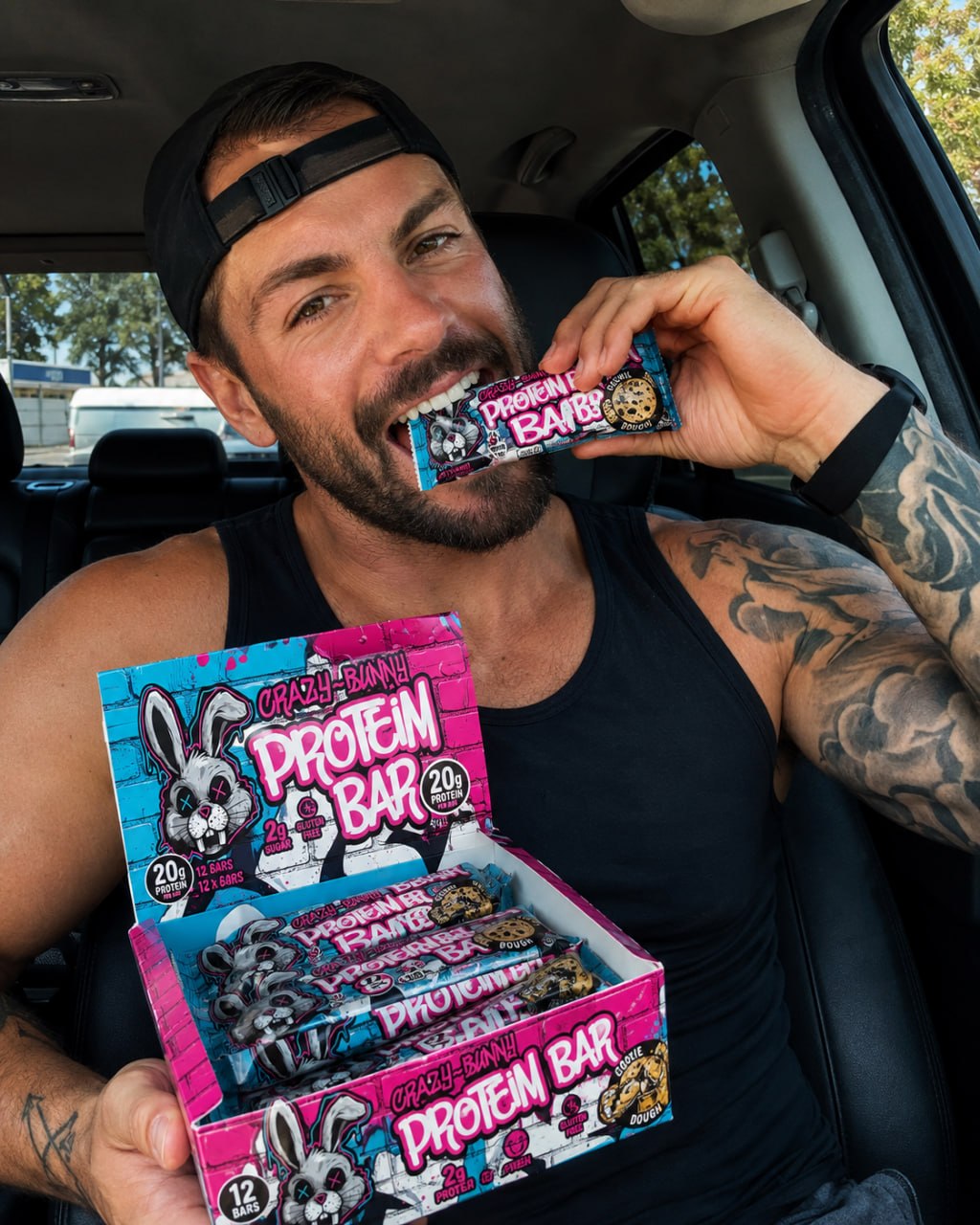 Crazy Bunny Protein Bar — škatla proteinskih ploščic
